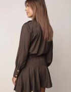 unigirl Set stil utility din viscoză: cămașă oversize și fustă evazată Pileni Maro