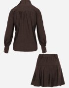 unigirl Set stil utility din viscoză: cămașă oversize și fustă evazată Pileni Maro