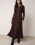 unigirl Set tricot elegant cu nasturi aurii cu viscoză Cumeria Maro