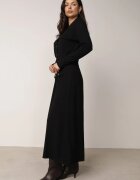 unigirl Set tricot elegant cu nasturi aurii cu viscoză Cumeria Negru