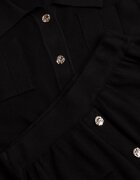 unigirl Set tricot elegant cu nasturi aurii cu viscoză Cumeria Negru