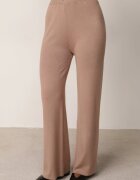 unigirl Set tricotat cu viscoză tunică cu curea și pantaloni Moarill Bej