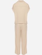 unigirl Set vâscoză Bej Cămașă cu buzunare decorative și Pantaloni Rinesella