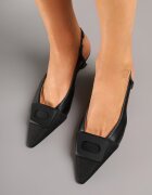 vera blum Sandale Negre cu toc pisicuță cu ornament geometric Tillio