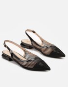 vera blum Sandale Negre din plasă cu vârf ascuțit și călcâi descoperit Nilviana