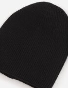 versoli Căciulă din viscoză în stil clasic Beanie cu strat dublu de tricotaj Debnat Neagră