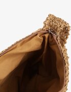 versoli Geantă Bej închisă Rotundă în stil Boho cu franjuri Xarauri