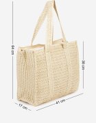 versoli Geantă de plajă bej shopper în stil boho Galapira