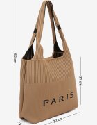 versoli Geantă Maro Croșetată Shopper în Formă Trapezoială Saliatria