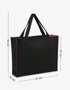 versoli Geantă Negru-Fuchsia Shopper Textilă Cu inscripție Cu fermoar Saliretia