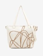 versoli Geantă shopper Bej deschis cu model abstract cu curea suplimentară de umăr Oberina