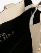 versoli Geantă Shopper Bej textilă cu Text cu Fermoar Saliretia