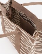 versoli Geantă shopper cu dungi zebră cu curea reglabilă și mânere Tolip Bej