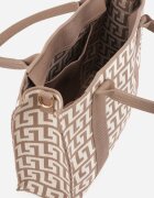 versoli Geantă shopper din material textil cu model geometric cu mânere și curea Vlada Bej