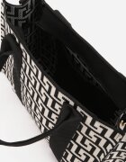 versoli Geantă shopper din material textil cu model geometric cu mânere și curea Vlada Neagră