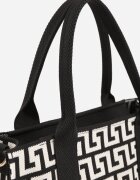 versoli Geantă shopper din material textil cu model geometric cu mânere și curea Vlada Neagră