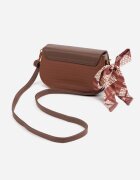 versoli Geantă tip poștaș mică cu textură interesantă și șarfă colorată detașabilă Galanthir Maro