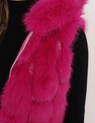  Vestă fuchsia de blană cu glugă Sophal