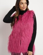  Vestă Fucsia Din blană cu buzunare oblice Venzira