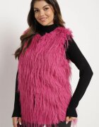  Vestă Fucsia Din blană cu buzunare oblice Venzira