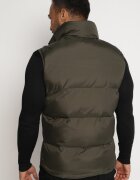  Vestă matlasată verde închisă cu guler înalt și buzunare Sarma