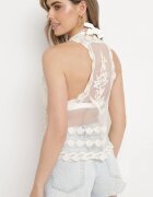 Vestă Tip Kimono Bejă din Dantelă în Stil Boho Vijola