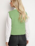  Vestă Tricotată Verde cu Lână Încheiată cu nasturi Savaras