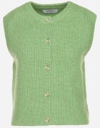  Vestă Tricotată Verde cu Lână Încheiată cu nasturi Savaras