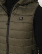  Vestă Verde cu model matlasat și cu glugă detașabilă încălzită prin USB Rinnelia