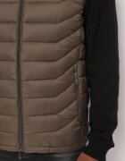  Vestă Verde închis cu Glugă Detașabilă Matlasată cu Benzi Elastice Impermeabilă Migiel