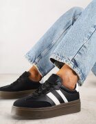 via giulia Adidași negri în stil tenis cu dungi Nilomira
