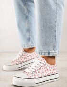 via giulia Adidași Roz cu carâmb decorat cu model floral Folaianna