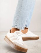 via giulia Sneakers Alb-Bej în Stil Tenisi cu Dungi Nilomira