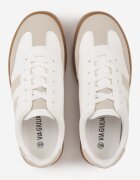 via giulia Sneakers Alb-Bej în Stil Tenisi cu Dungi Nilomira