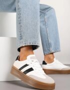 via giulia Sneakers Alb-Negru în Stil Tenis cu Dungi Nilomira