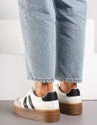via giulia Sneakers Alb-Negru în Stil Tenis cu Dungi Nilomira