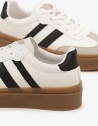 via giulia Sneakers Alb-Negru în Stil Tenis cu Dungi Nilomira