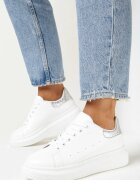 vices Adidași Alb-Argintii cu Talpă Groasă Hypnotic