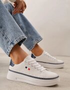 vices Adidași Alb-Bleumarin în Stil Basic cu Inserții Contrastante Cezerina