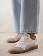 vices Adidași Alb-Gri sub gleznă cu Cusături Decorative Erdafa