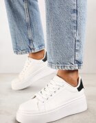 vices Adidași Alb-Negri Casual cu Talpă Groasă Tiadonia