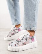 vices Adidași Alb-Roz Ajurate pe Talpă Groasă cu Relief Luminise