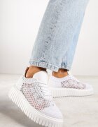 vices Adidași Albi Ajurate pe Talpă Groasă cu Relief Luminise