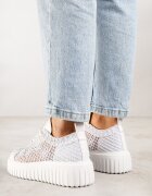 vices Adidași Albi Ajurate pe Talpă Groasă cu Relief Luminise