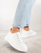 vices Adidași Albi cu șireturi cu talpă plată Firori