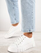 vices Adidași Albi cu șireturi cu talpă plată Firori