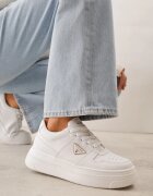 vices Adidași Albi cu Talpă Groasă cu Aplicație Triunghiulară Meanata