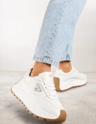vices Adidași Albi cu Talpă Groasă cu Ornament Metalic Nelastra