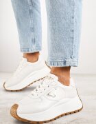 vices Adidași Albi cu Talpă Groasă cu Ornament Metalic Nelastra