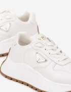 vices Adidași Albi cu Talpă Groasă cu Ornament Metalic Nelastra